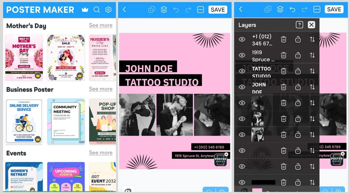 Интерфейс Poster Maker
